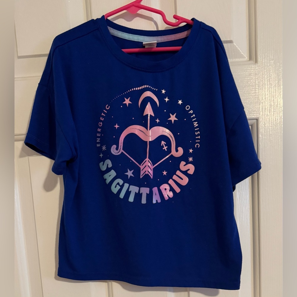 Astrology Kids Tee - Blue and Pink with matching shorts